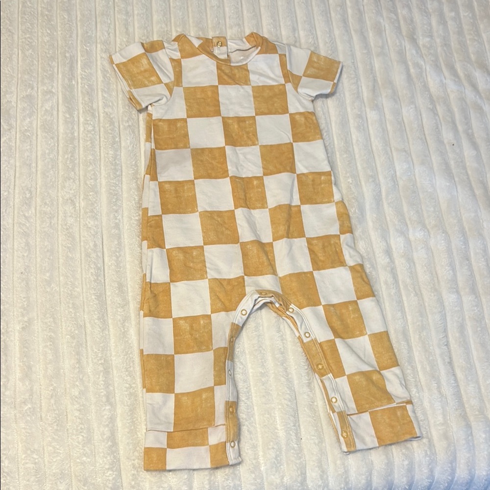 Checkered One Piece - Yellow and White